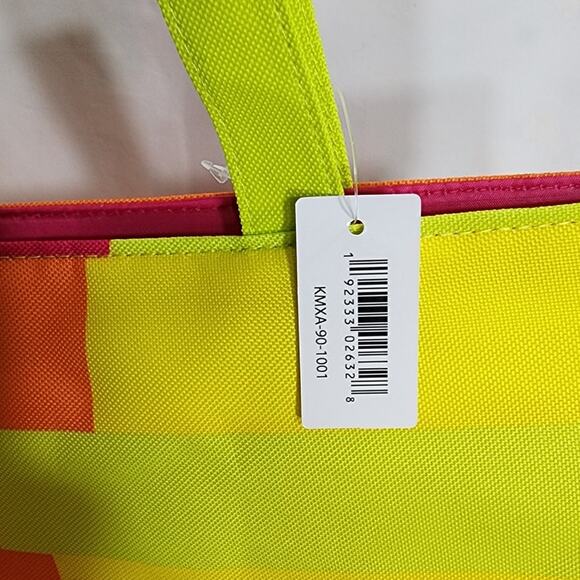 NEW Clinique DonaldX Collaboration Neon Color Handled Reusable Tote Shopping Bag - Picture 5 of 10